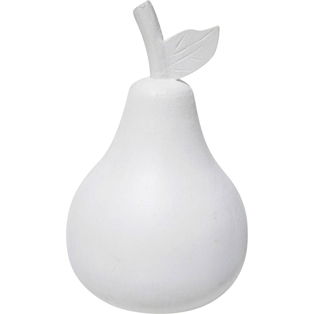 2PK LVD Wood Drift Pear Fruit Figurine Decor 11x20cm - White