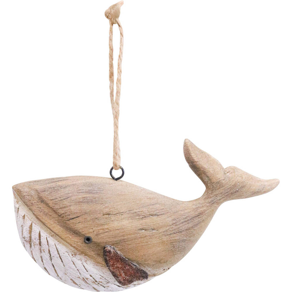 3PK LVD Maestro Wooden Hanging Whale Home/Room Decor 15x9cm Brown