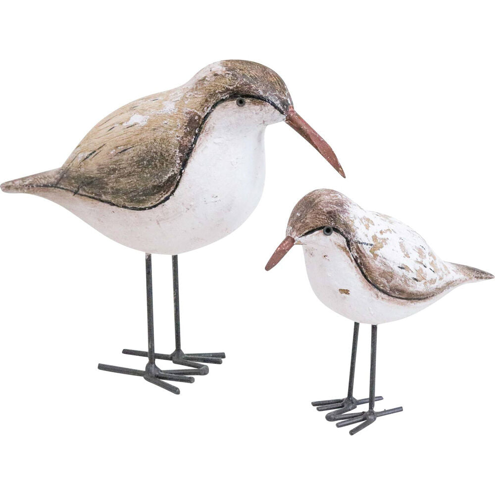 2PK LVD Sand Piper Wooden Sculpture Home/Lounge Decor Large