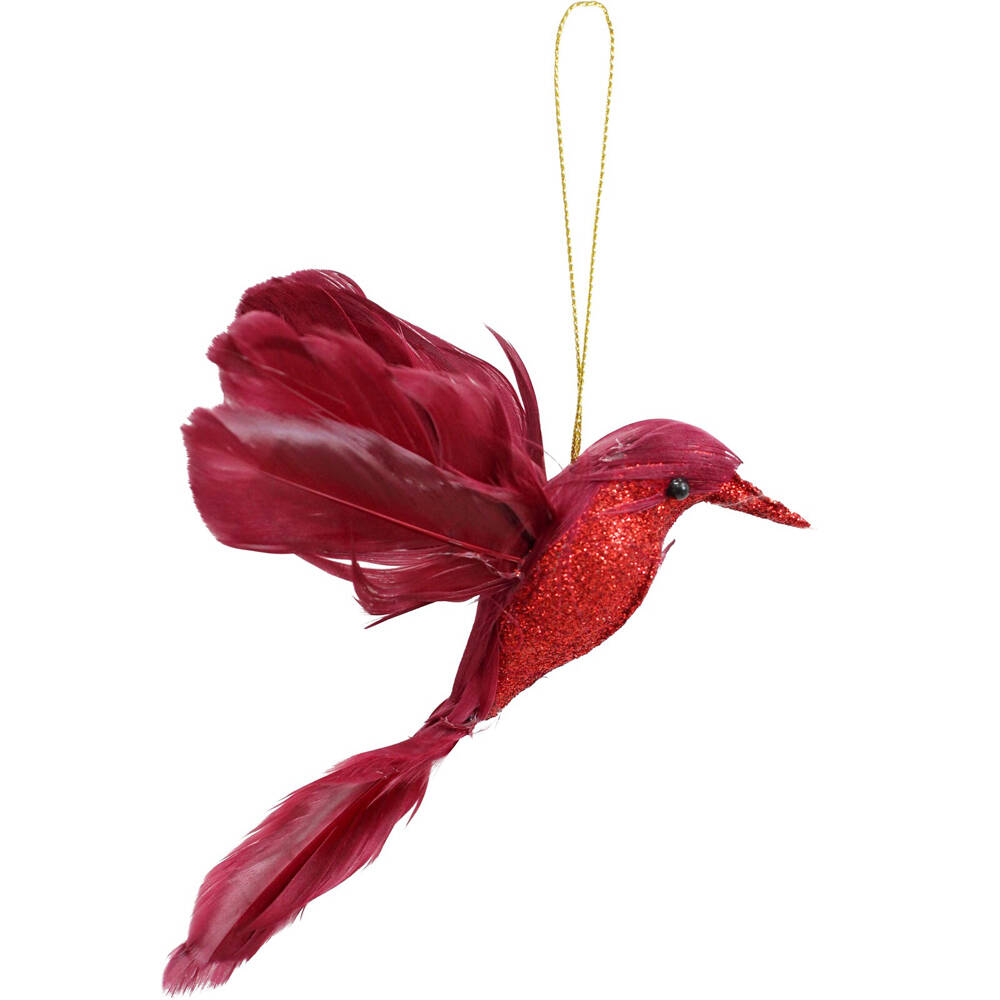 8PK LVD Wall Hanging Bird Ornament Decor Small 11x18cm - Ruby
