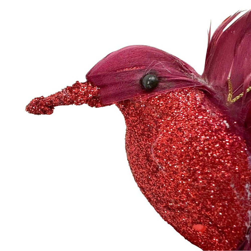 8PK LVD Wall Hanging Bird Ornament Decor Small 11x18cm - Ruby