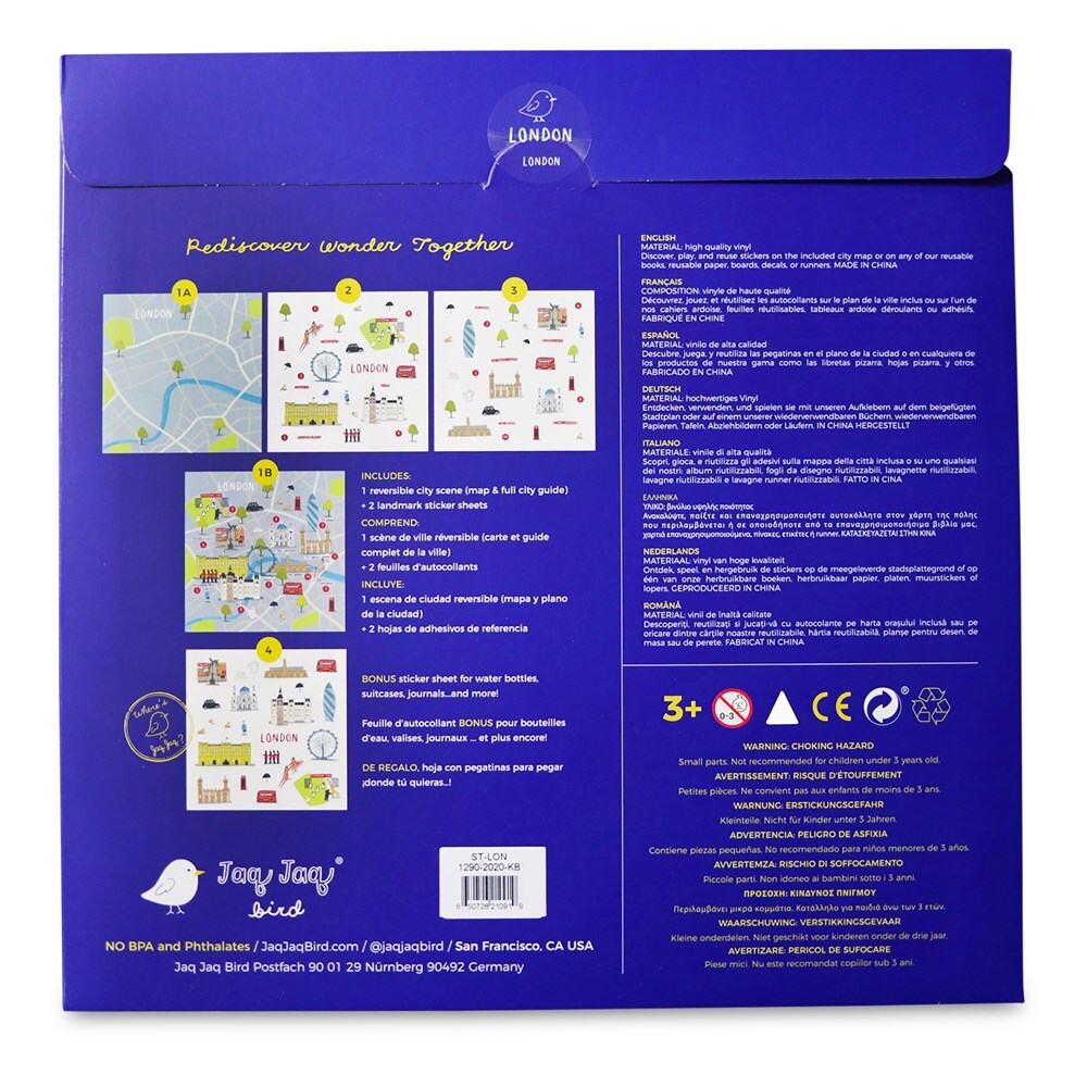 Jaq Jaq Bird Cities of Wonder Stick It & Go Activity Set London 3y+