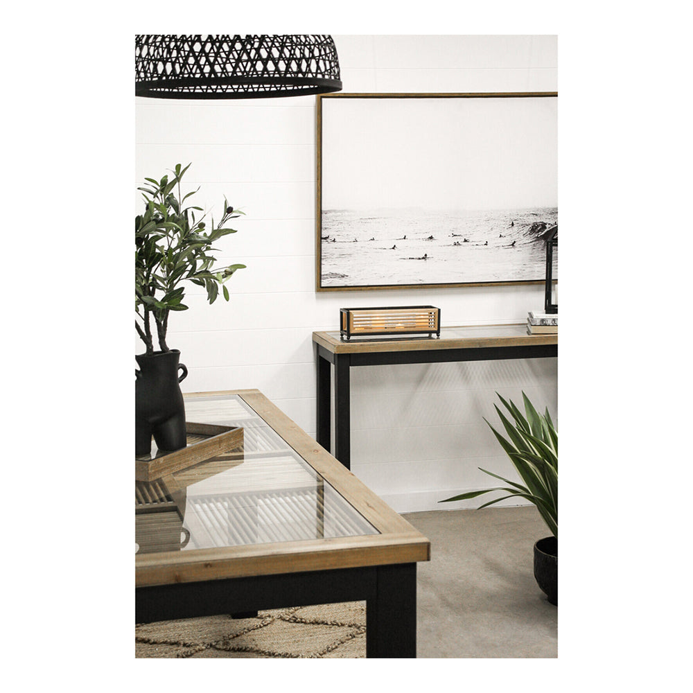 LVD Wood/Iron/Glass 39.5cm Tealight/Pillar Candle Holder Boston - Brown