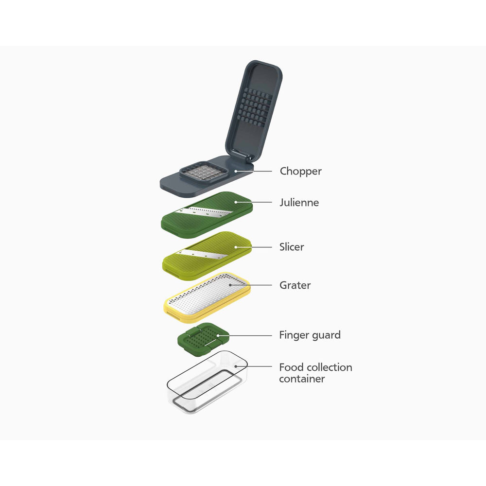 4pc Joseph Joseph Multi-Prep Compact Grater & Slicer 22cm