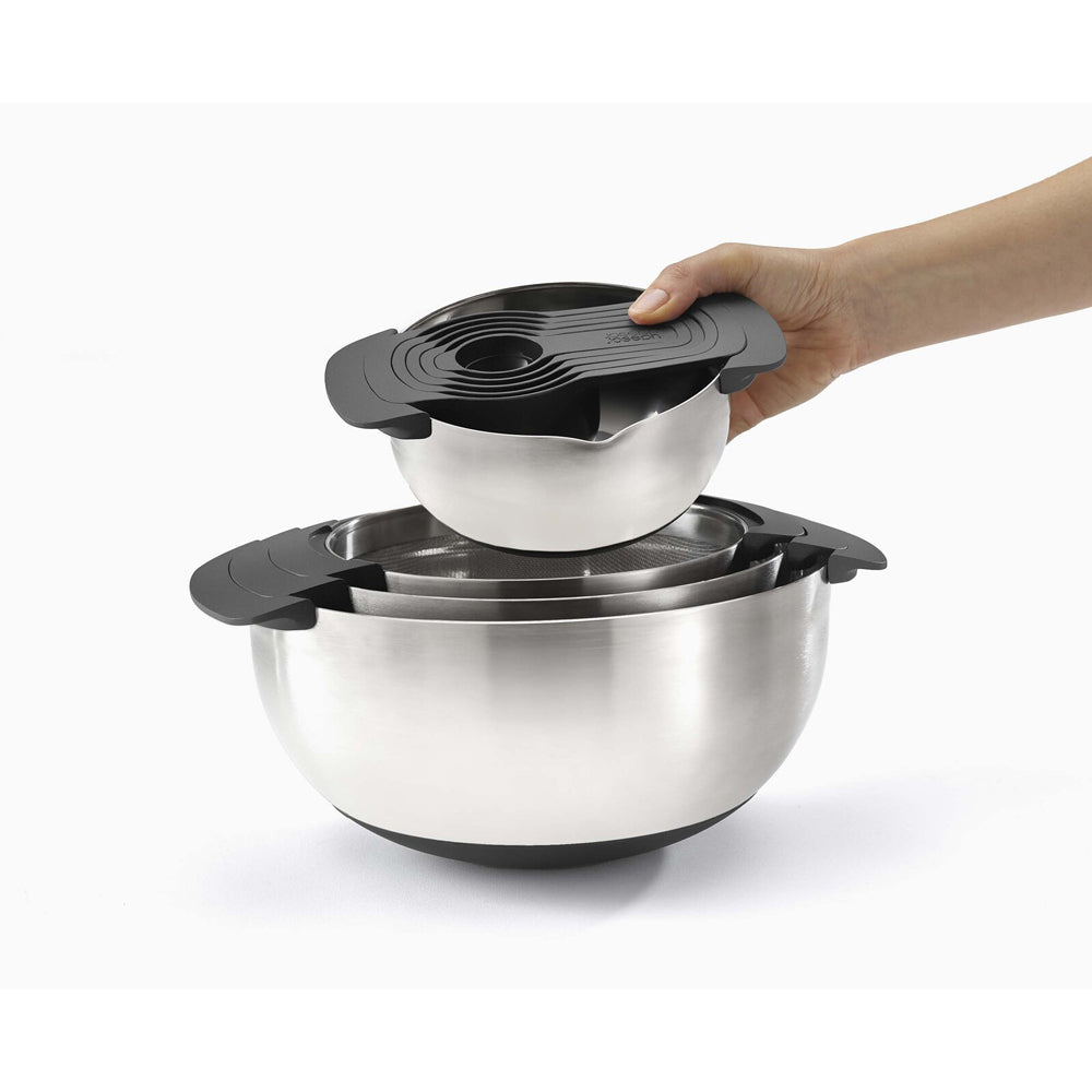 9pc Joseph Joseph Nest Stainless Steel Bowl Food Preparation Set - Silver