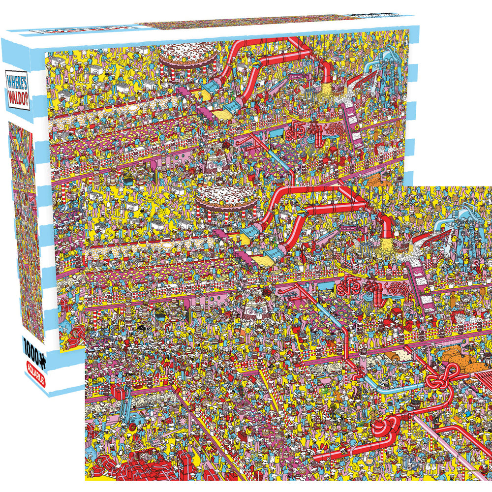 1000pc Aquarius Where's Waldo Cake Factory Jigsaw Puzzle