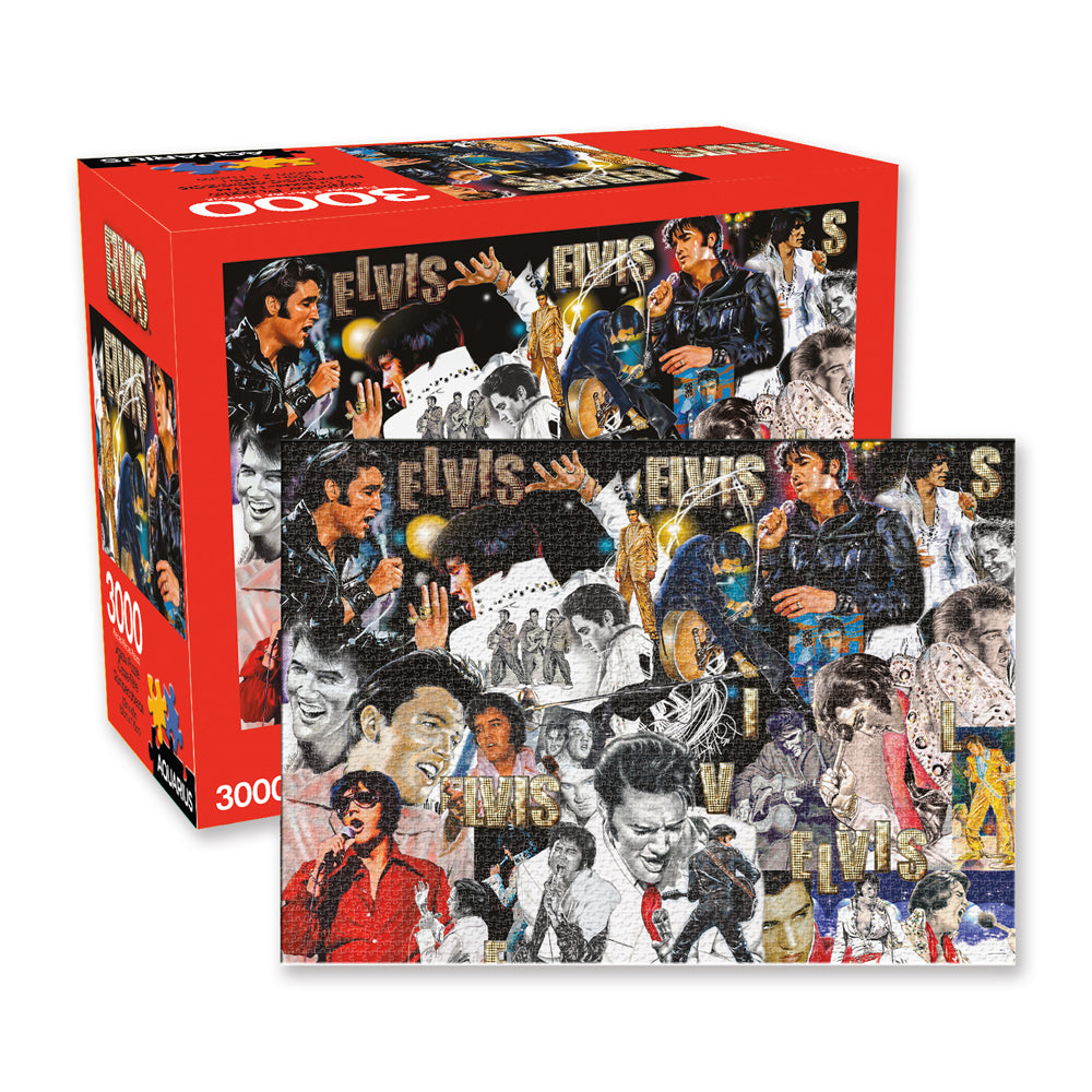 3000pc Aquarius 82x115cm Elvis Collage Jigsaw Puzzle Game 3y+