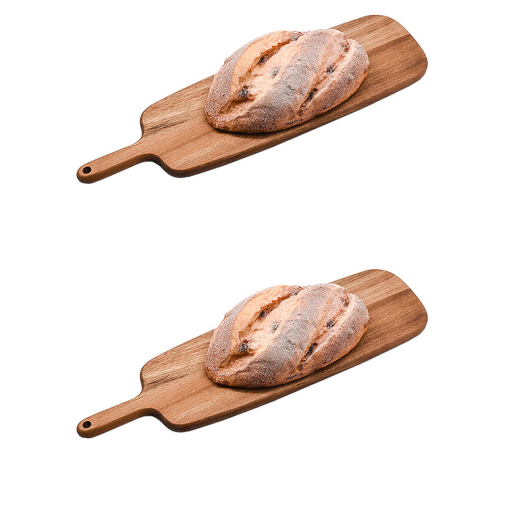2PK NF Living Acacia Wooden Cutting Paddle 56x18 Serving Board Kitchen Brown
