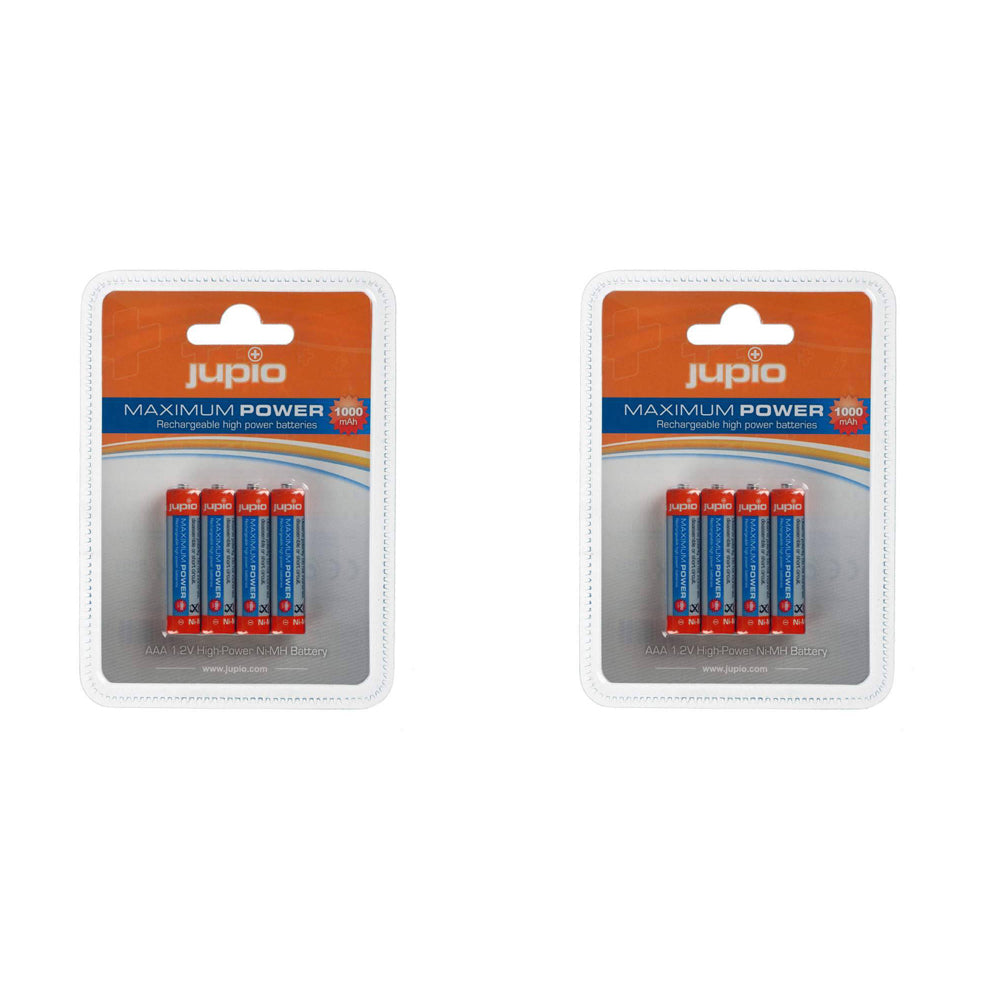8pc Jupio Rechargeable AAA 1.2V High-Power Batteries 1000mAh