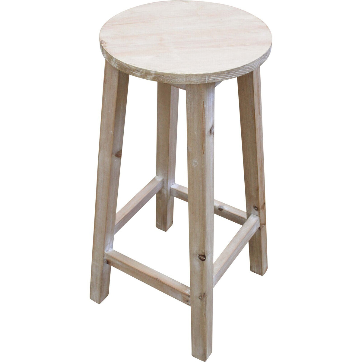 2PK LVD Palmy 66cm Fir Wood Round Stool Home Furniture Round - Natural