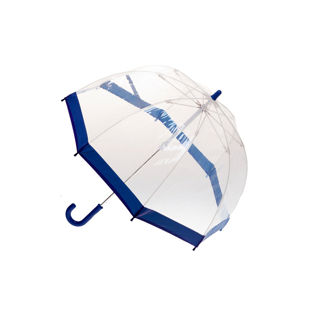 Clifton Kids 67cm Clear Dome Umbrella - Navy Border