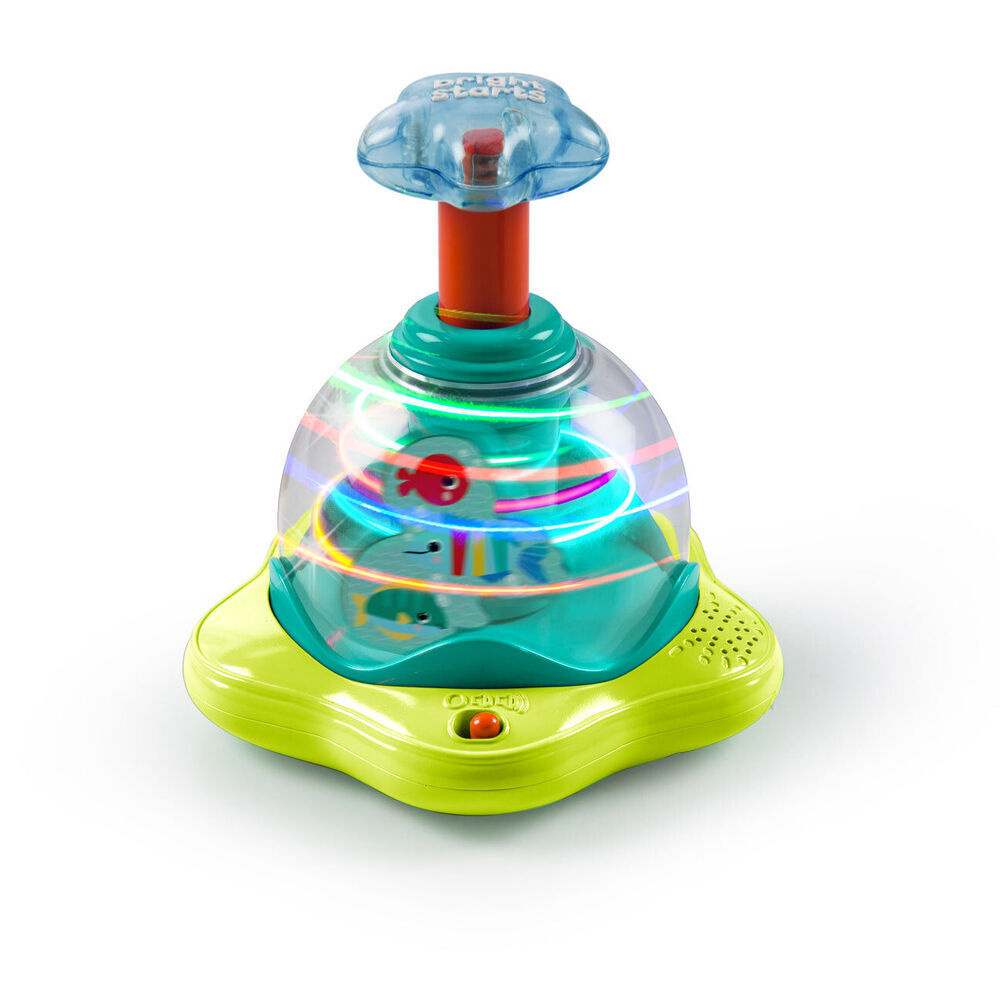 2PK Bright Starts Press & Glow Spinner Interactive Baby Toy w/Lights and Sounds 6m+