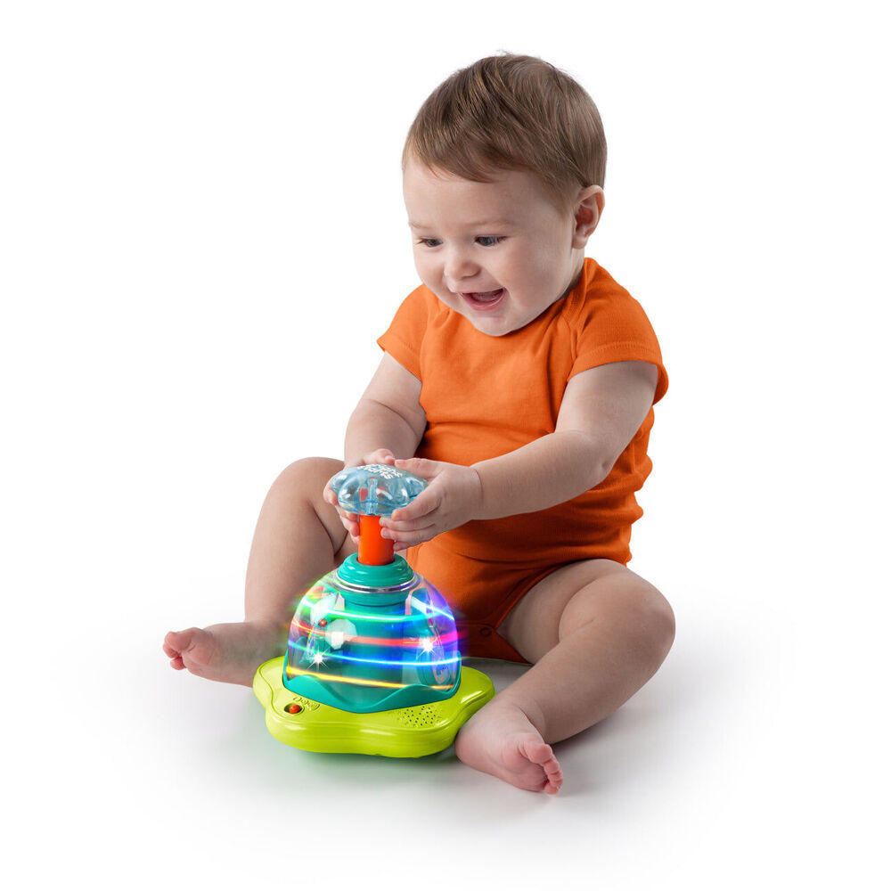 2PK Bright Starts Press & Glow Spinner Interactive Baby Toy w/Lights and Sounds 6m+