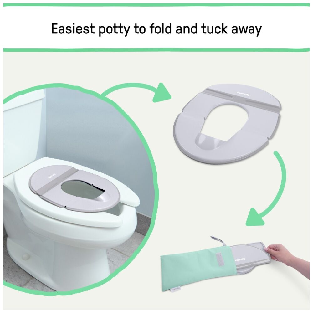 2PK Ingenuity FoldAway Travel Potty Toddler Toilet Training Seat 18m+