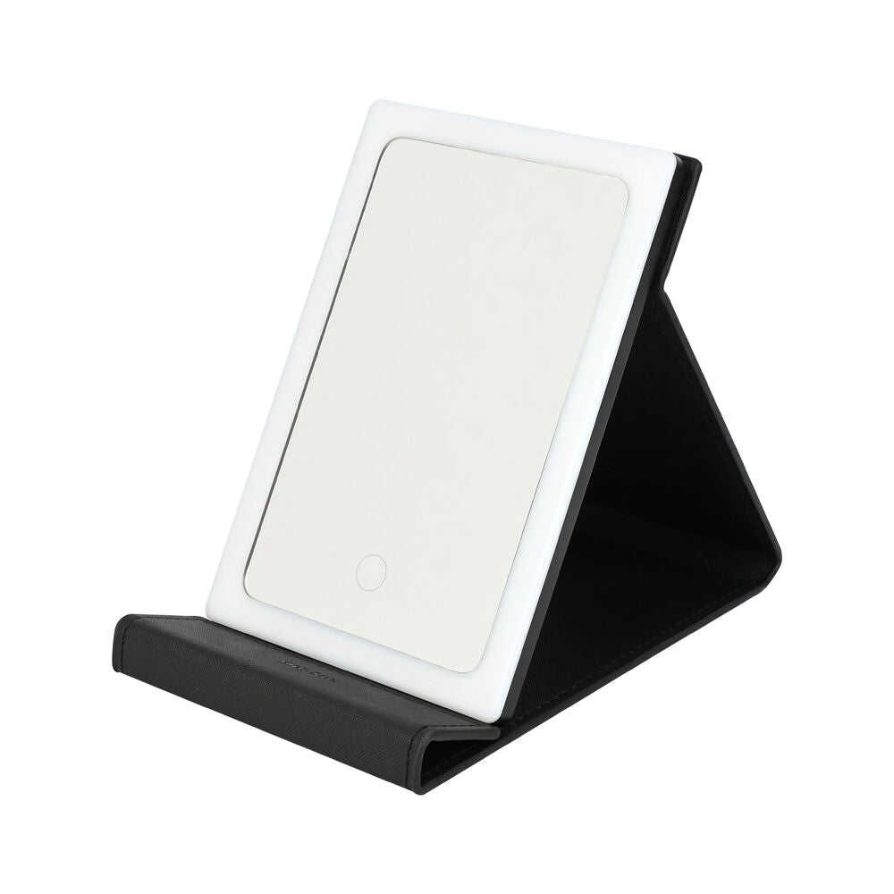Kate Hill LED Rechargable USB Cable Light Up Travelling Mirror 21x14x2cm Black