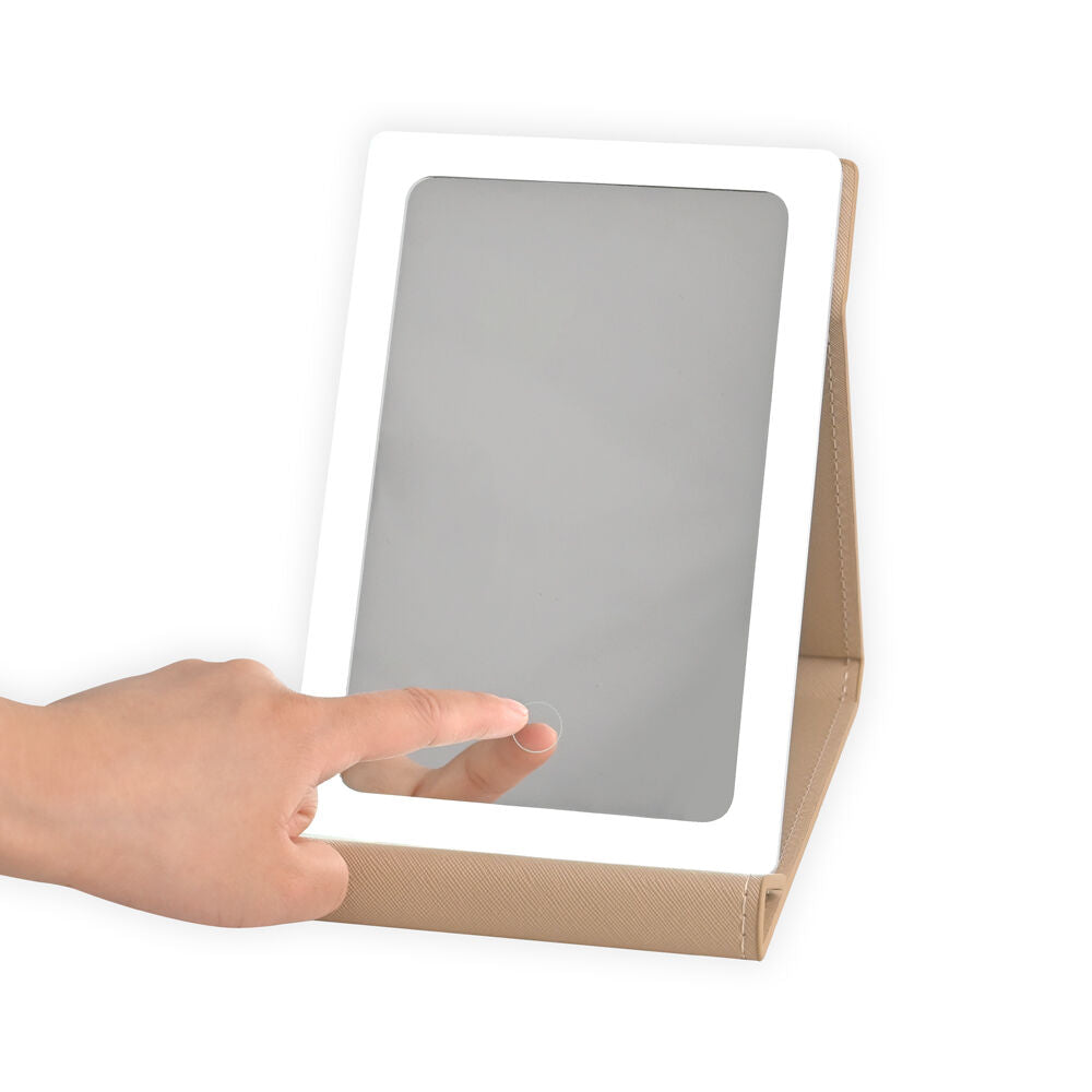 Kate Hill LED Rechargable USB Cable Light Up Travelling Mirror 21x14x2cm Neutral