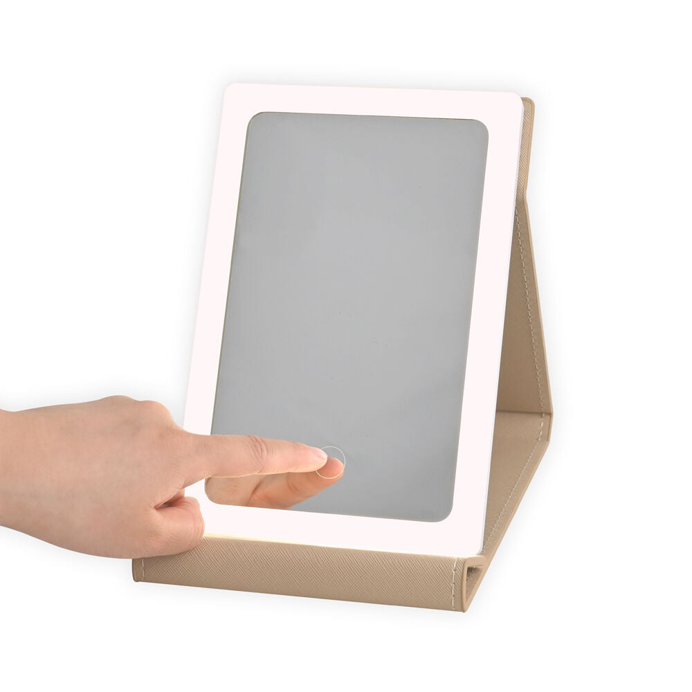 Kate Hill LED Rechargable USB Cable Light Up Travelling Mirror 21x14x2cm Neutral
