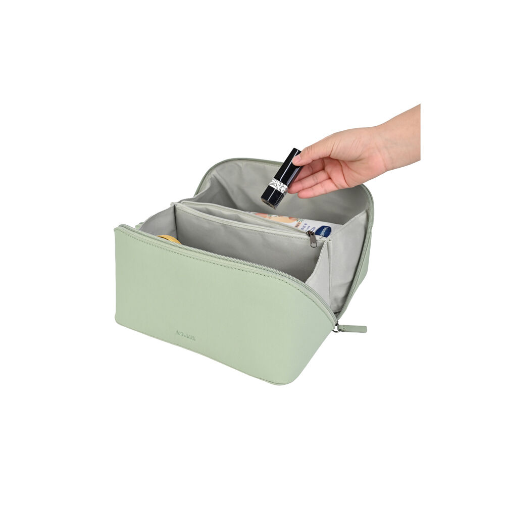 Kate Hill Travelling Make Up Cosmetic Bag Case 24x14.5x14.5cm Pistachio
