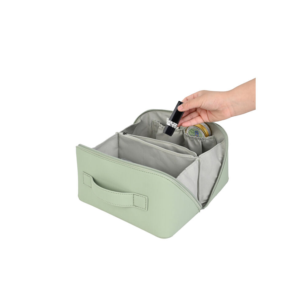 Kate Hill Travelling Make Up Cosmetic Bag Case 24x14.5x14.5cm Pistachio