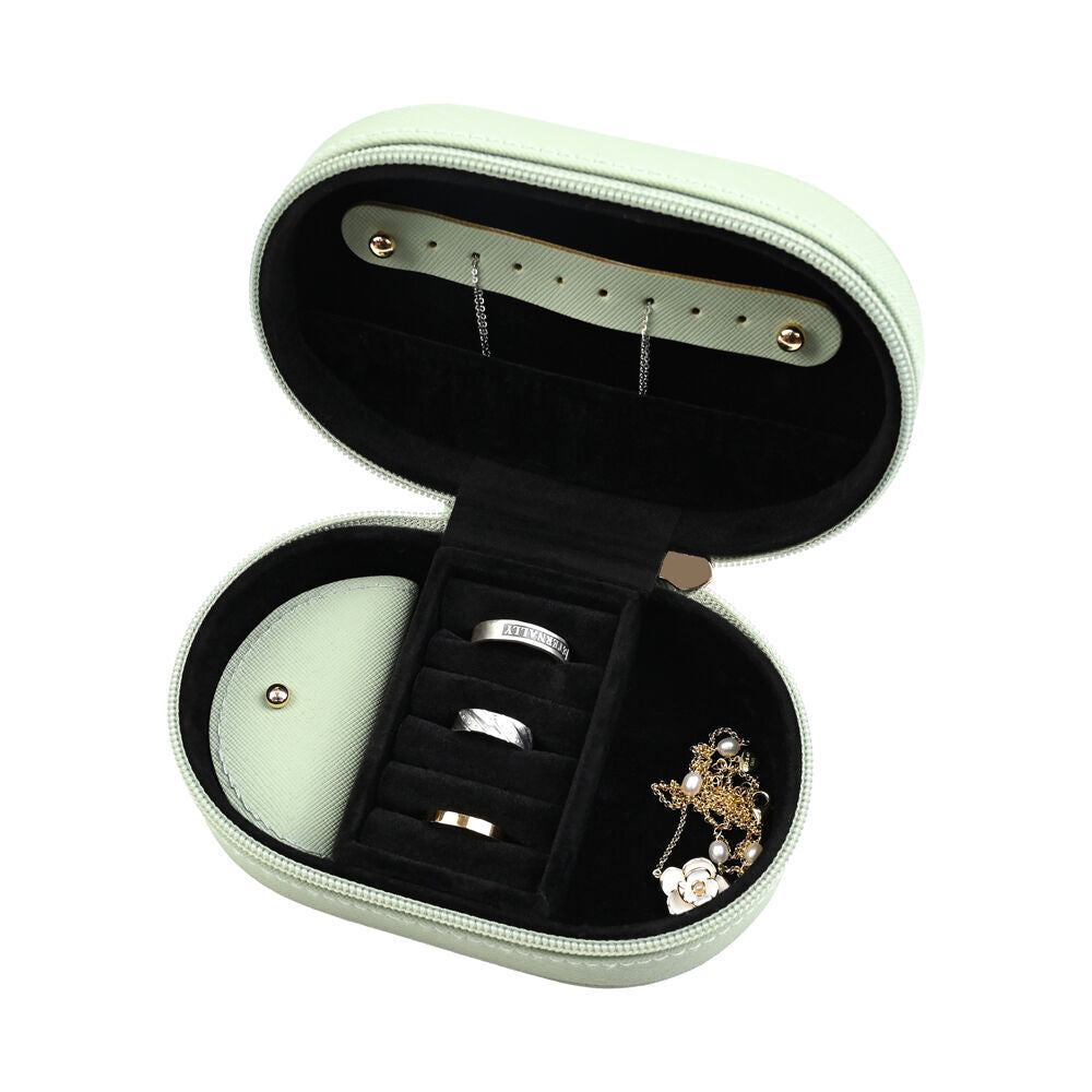 2PK Kate Hill Travelling Jewellery Organiser Storage Bag Case 14.5x8.5x5cm Pistachio