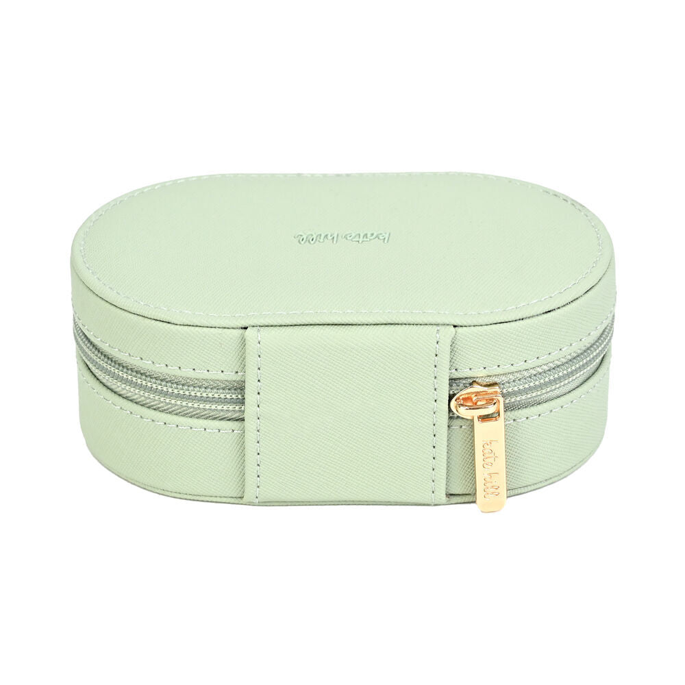 2PK Kate Hill Travelling Jewellery Organiser Storage Bag Case 14.5x8.5x5cm Pistachio