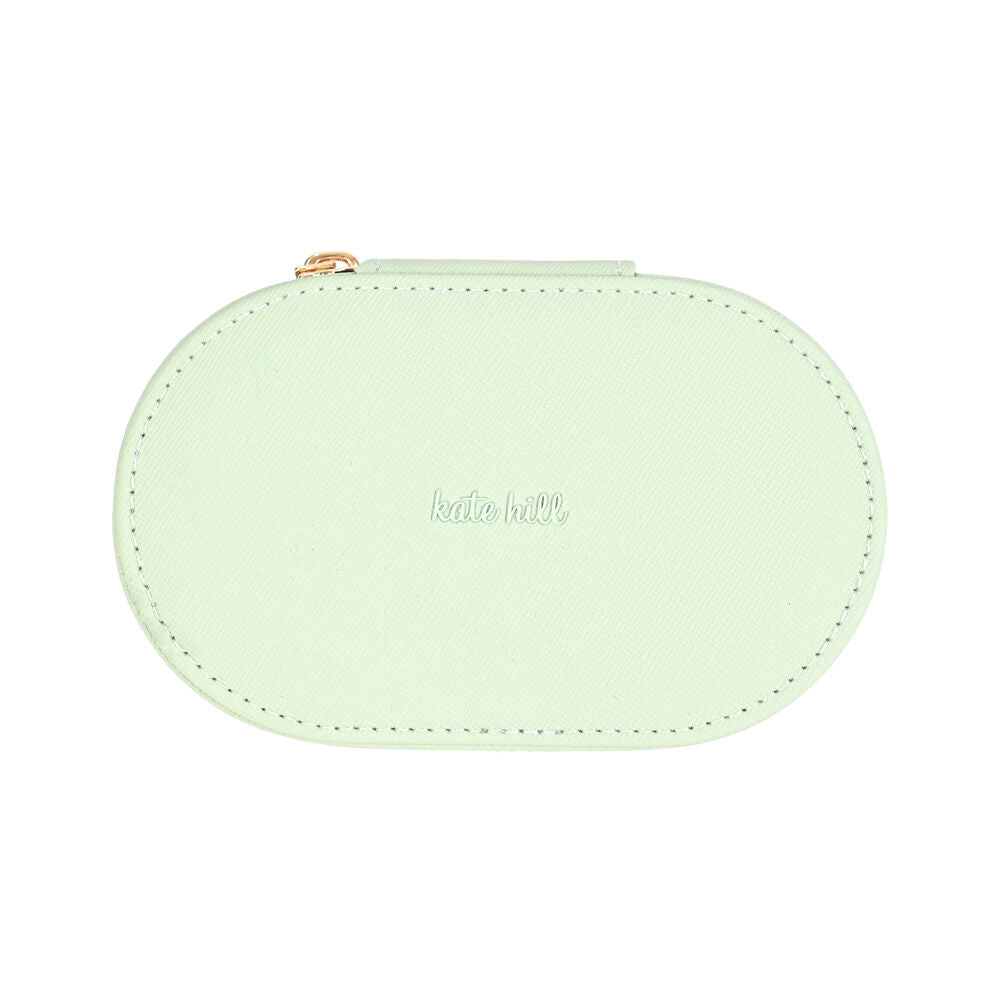 2PK Kate Hill Travelling Jewellery Organiser Storage Bag Case 14.5x8.5x5cm Pistachio