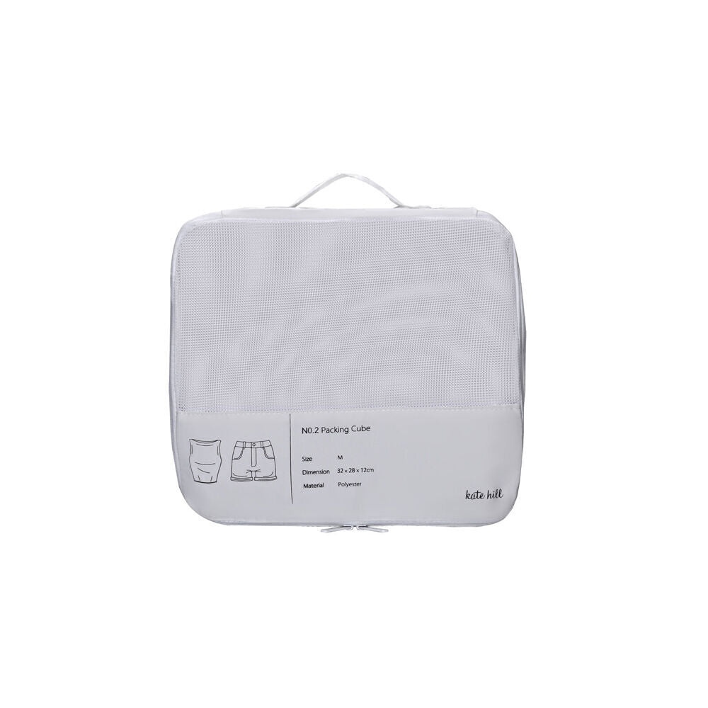 2x 3pc Kate Hill Travelling Packing Cubes Organiser Accessory Set White