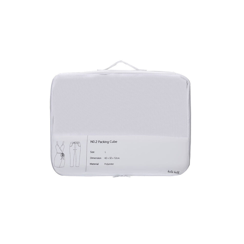 2x 3pc Kate Hill Travelling Packing Cubes Organiser Accessory Set White