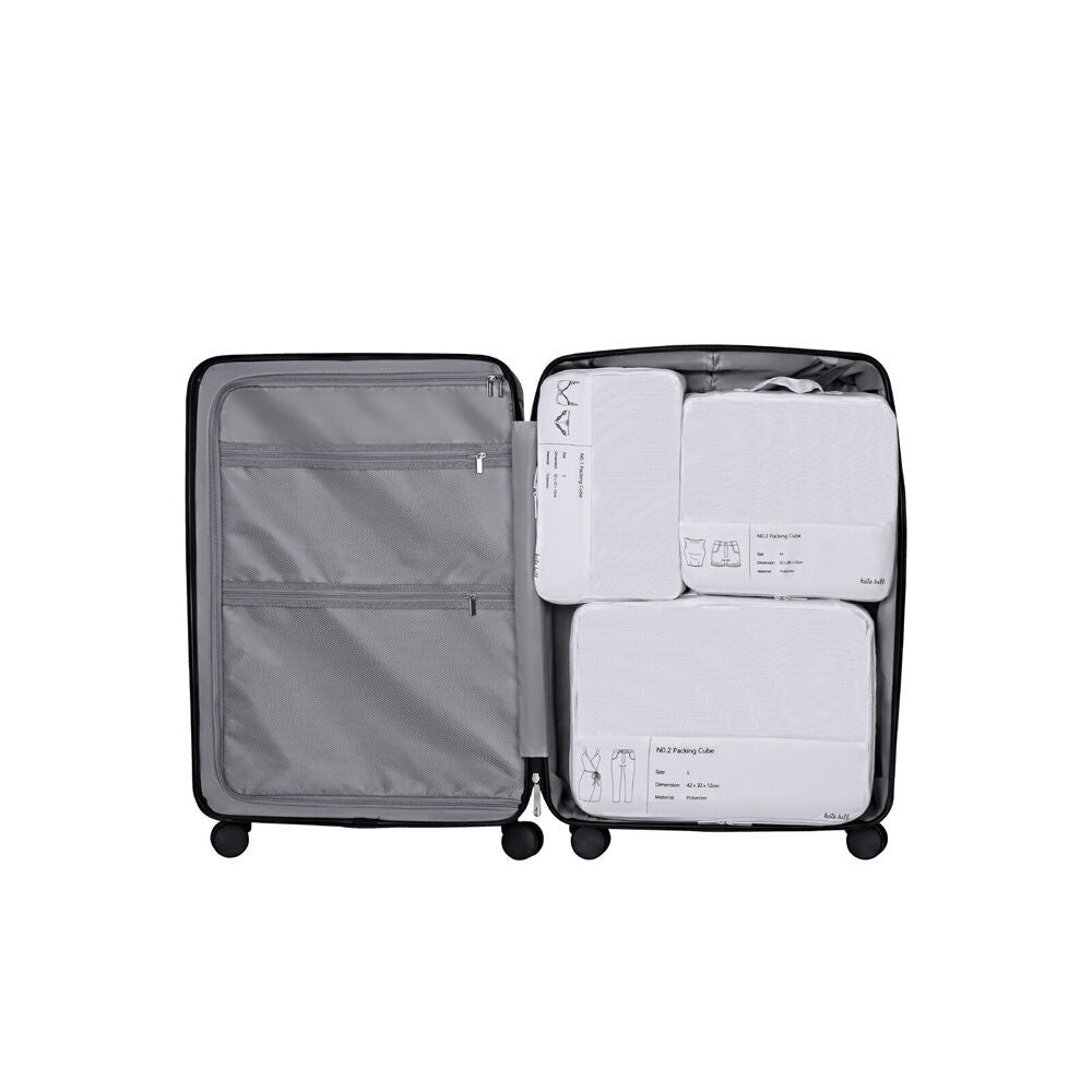 2x 3pc Kate Hill Travelling Packing Cubes Organiser Accessory Set White