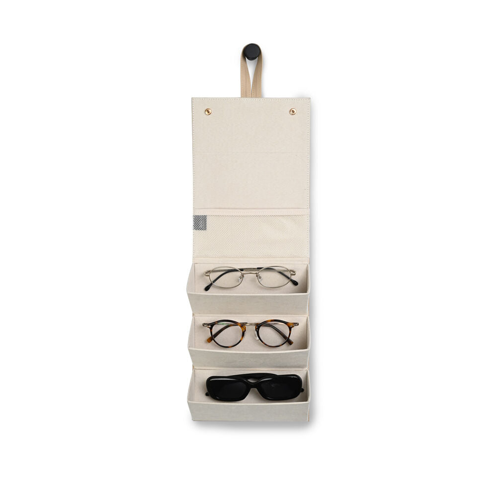 Kate Hill Travelling Glasses Storage Accessory Case Up to 3 Pairs Neutral