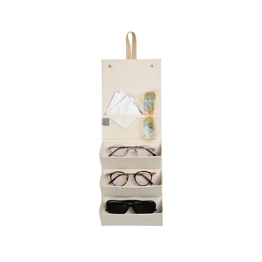 Kate Hill Travelling Glasses Storage Accessory Case Up to 3 Pairs Neutral
