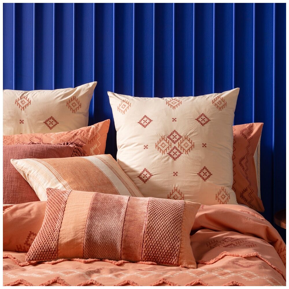 4PK KAS Australia Sinto Euro Pillowcase European Style 100% Cotton Clay