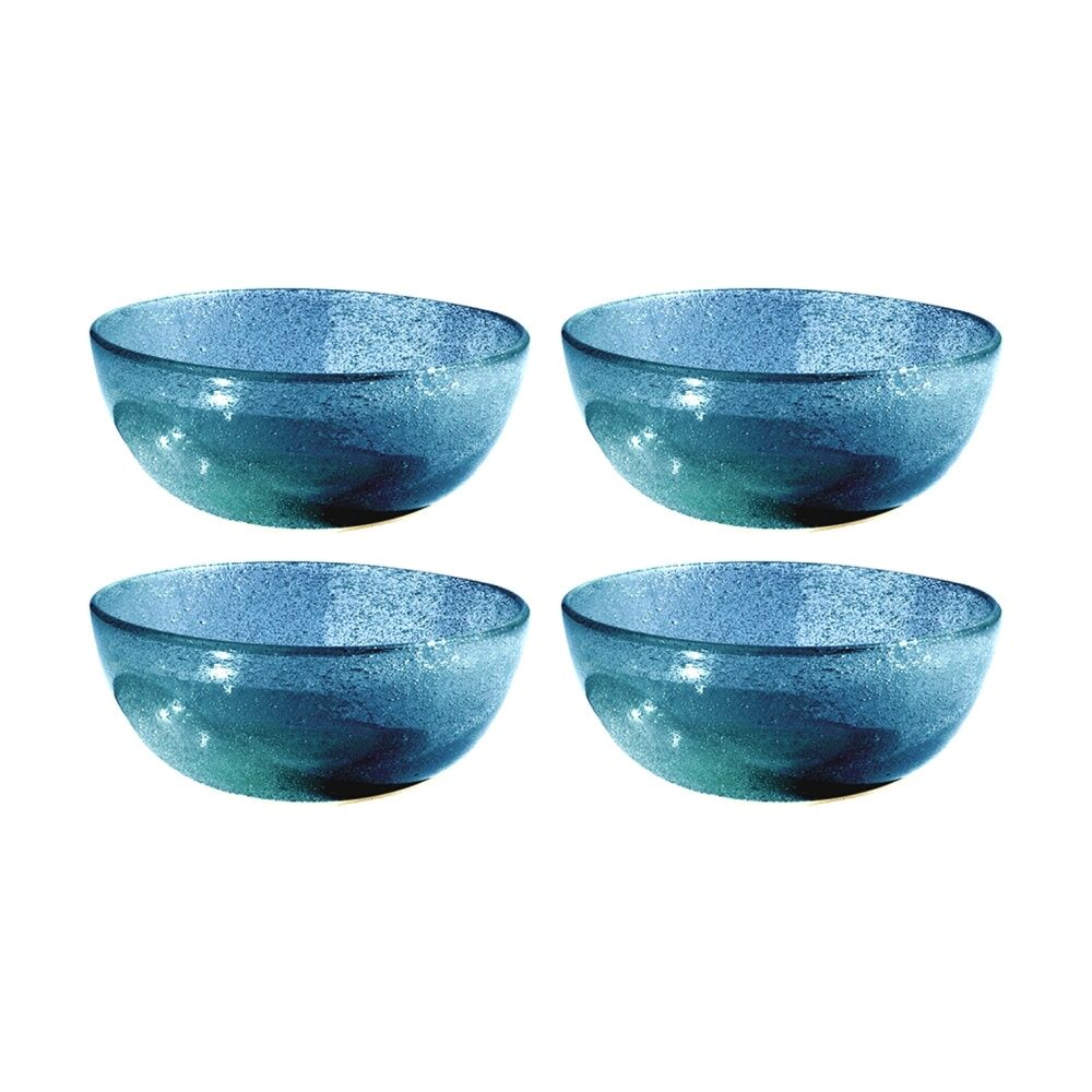 4PK KAS Australia Mini Bubble Glass Bowl Textured Matte Glass One Size Blue
