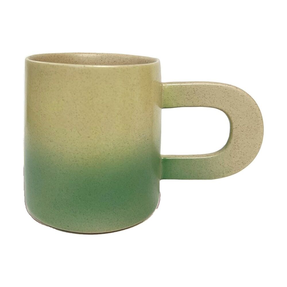 4PK KAS Australia Lamu Mug Handcrafted Stoneware 250 mL Sculptural Handle Green