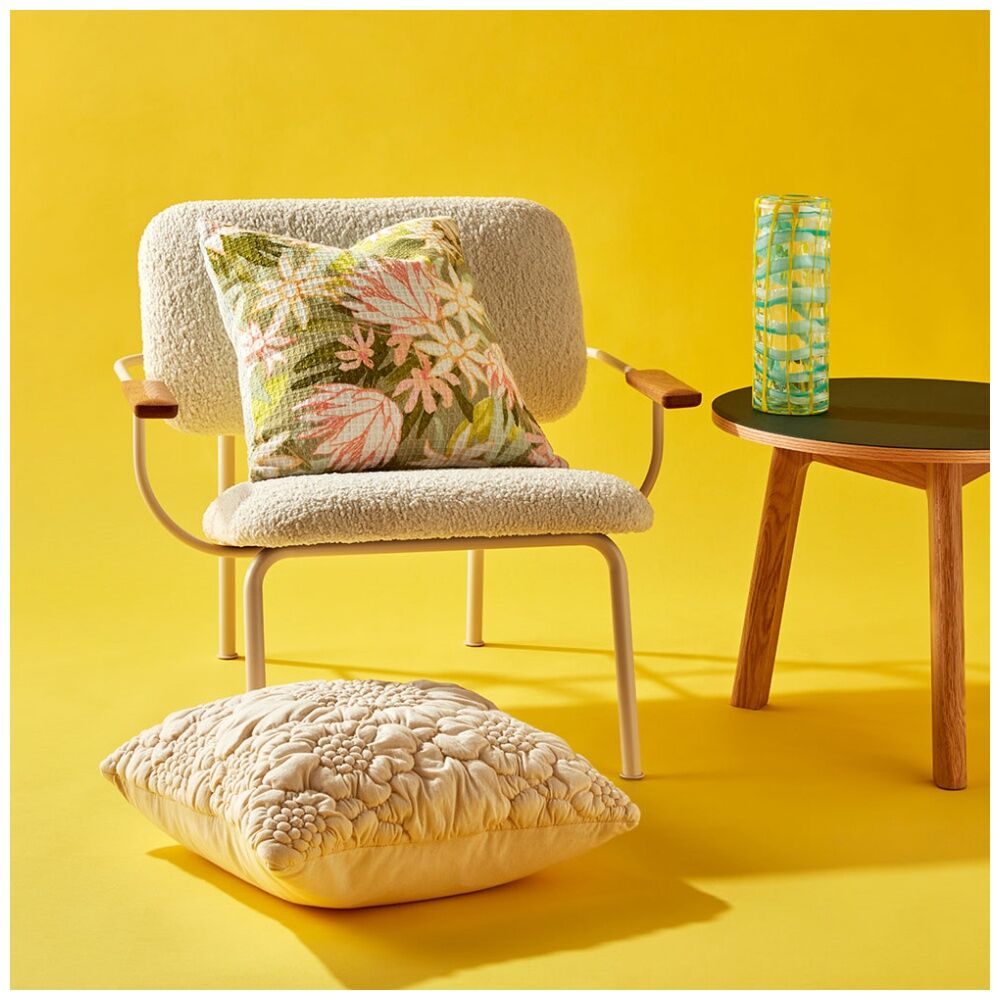 KAS Australia Anna Cushion 50x50cm Floral Digital Print Waffle Square Multi