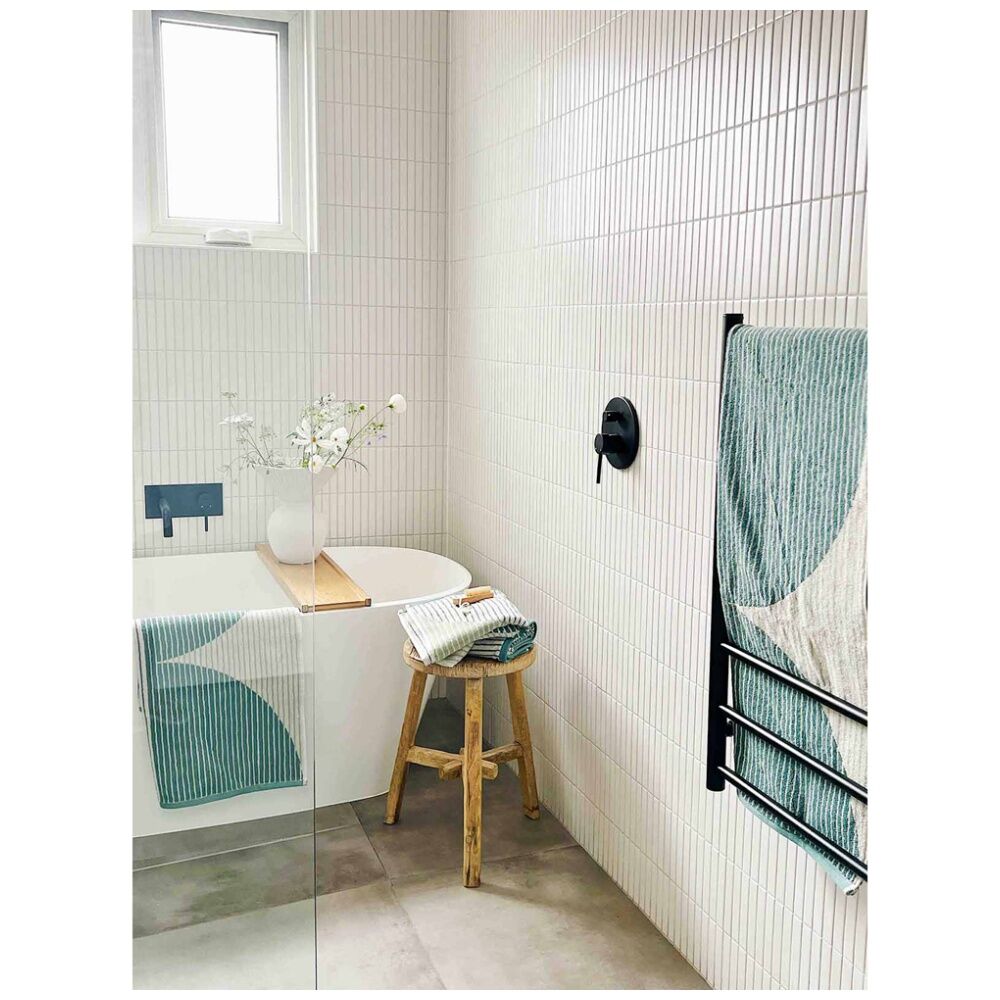 KAS Australia Harri Bath Towel Modern Cotton Yarn Dyed Jacquard 600GSM Sage