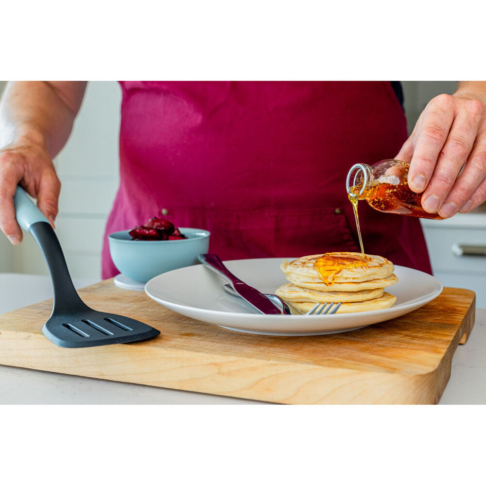 KitchenAid Soft Grip Plastic Slotted Turner Cooking Utensil - Mineral Water