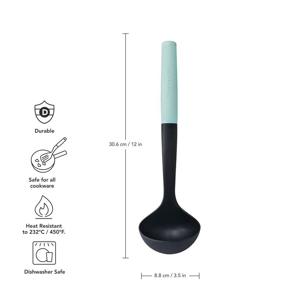 KitchenAid Plastic Soft Grip Ladle Kitchen Utensils - Mineral Water