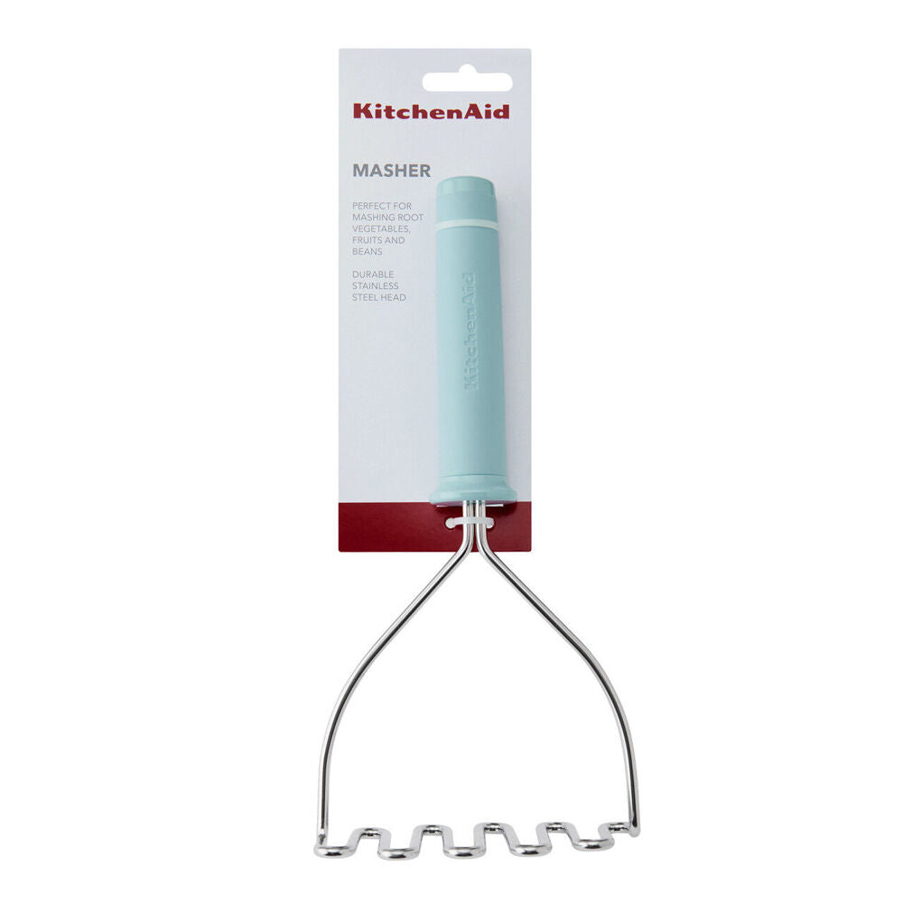 KitchenAid Soft Grip Metal Masher Cooking Utensil - Mineral Water