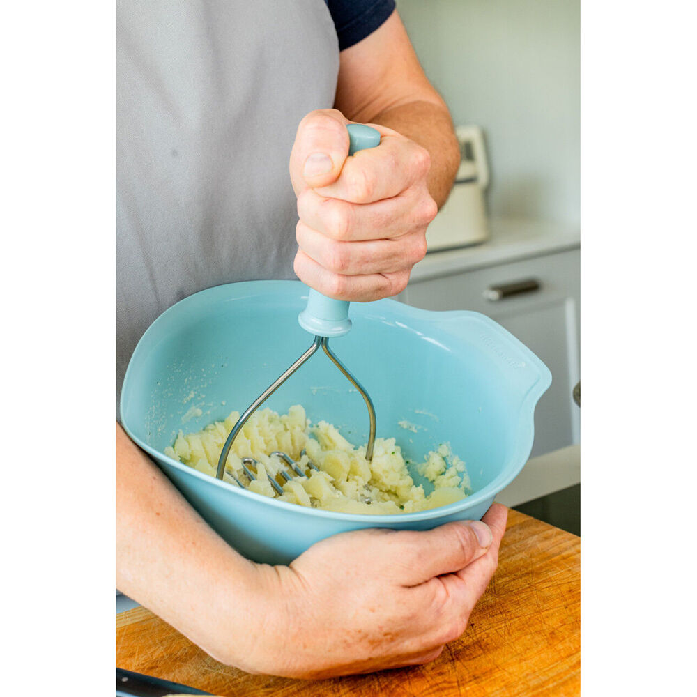 KitchenAid Soft Grip Metal Masher Cooking Utensil - Mineral Water