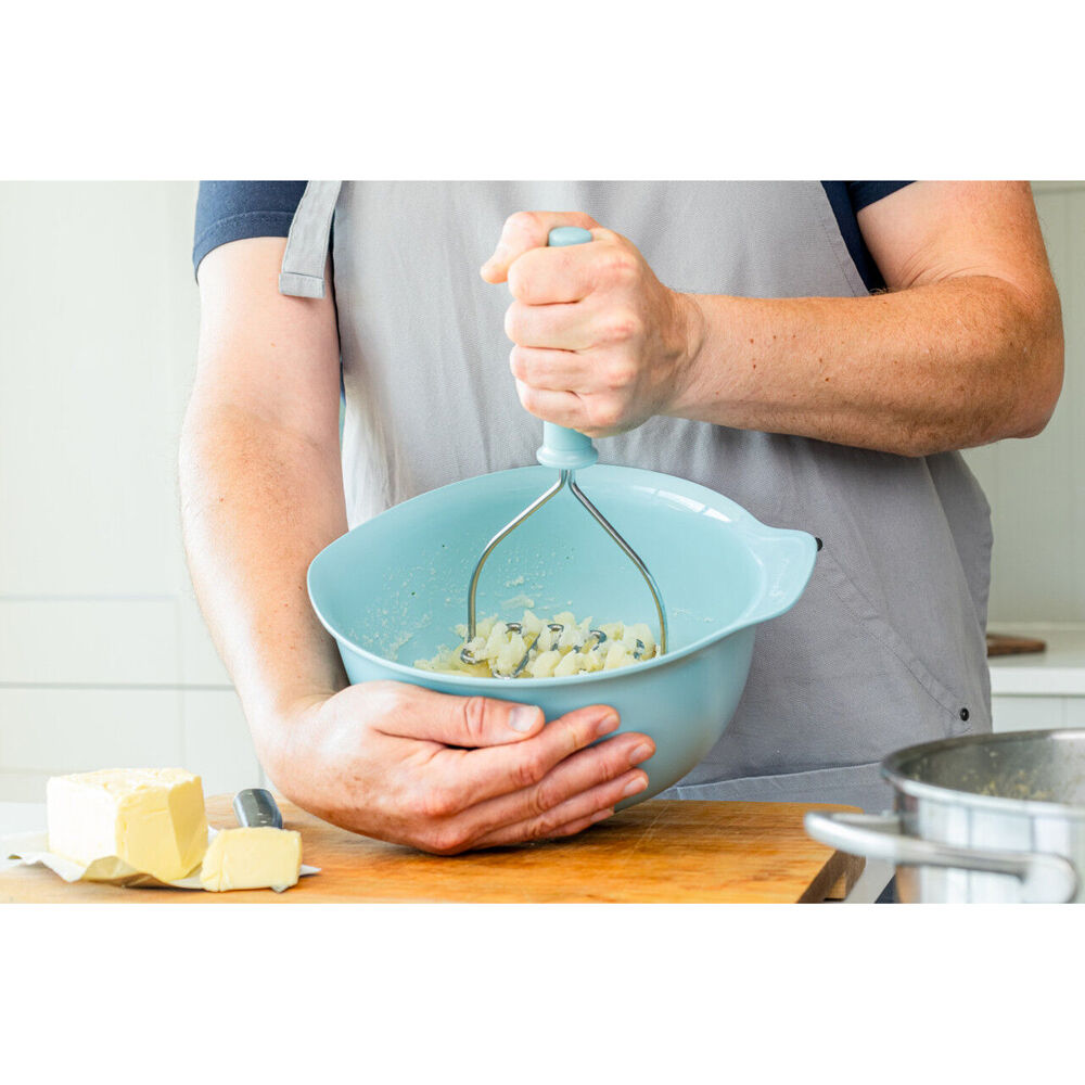 KitchenAid Soft Grip Metal Masher Cooking Utensil - Mineral Water