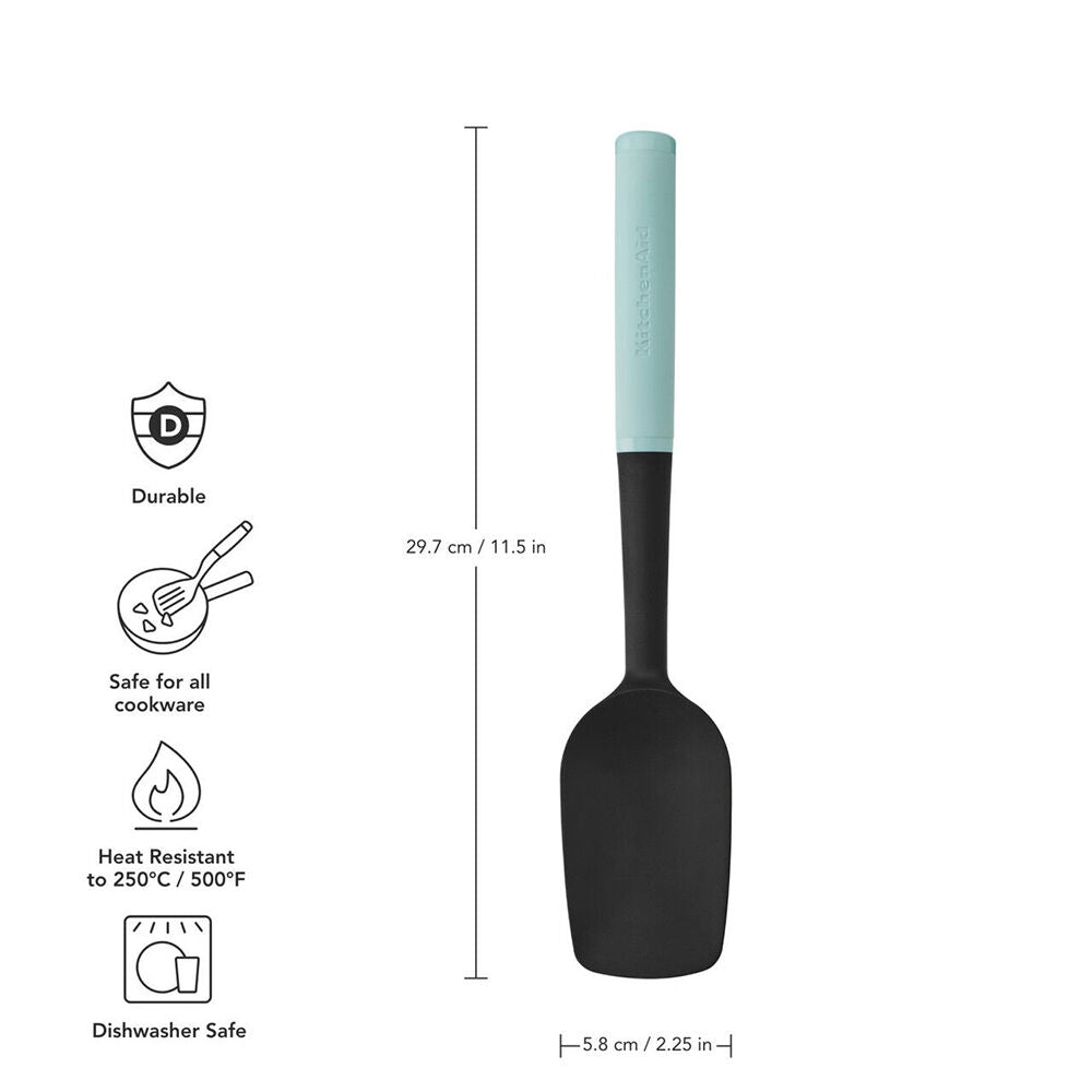 KitchenAid Plastic Soft Grip Spoon Spatula Kitchen Utensils - Mineral Water
