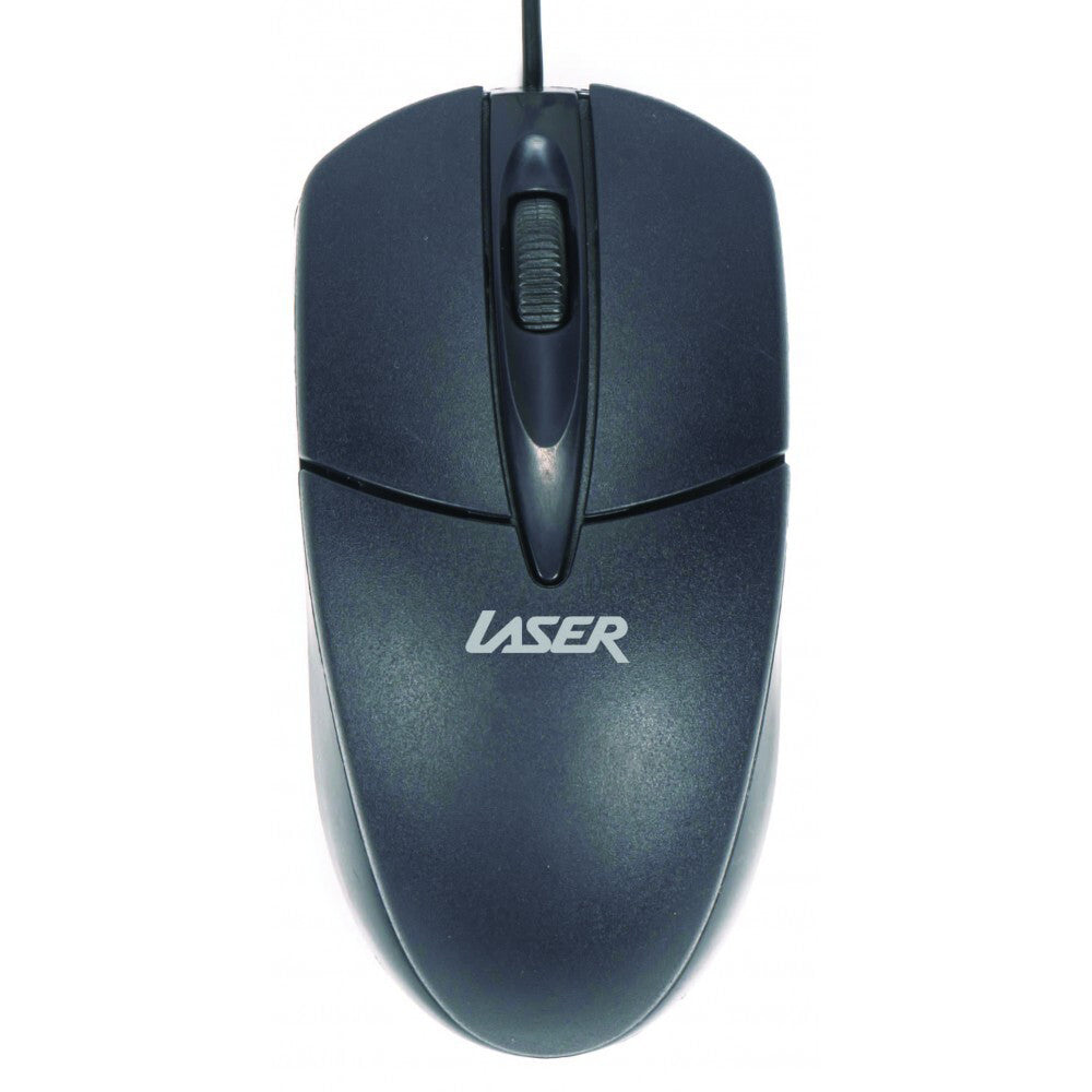2pc Laser Wired USB-A Office Keyboard & Mouse Combo For PC - Black