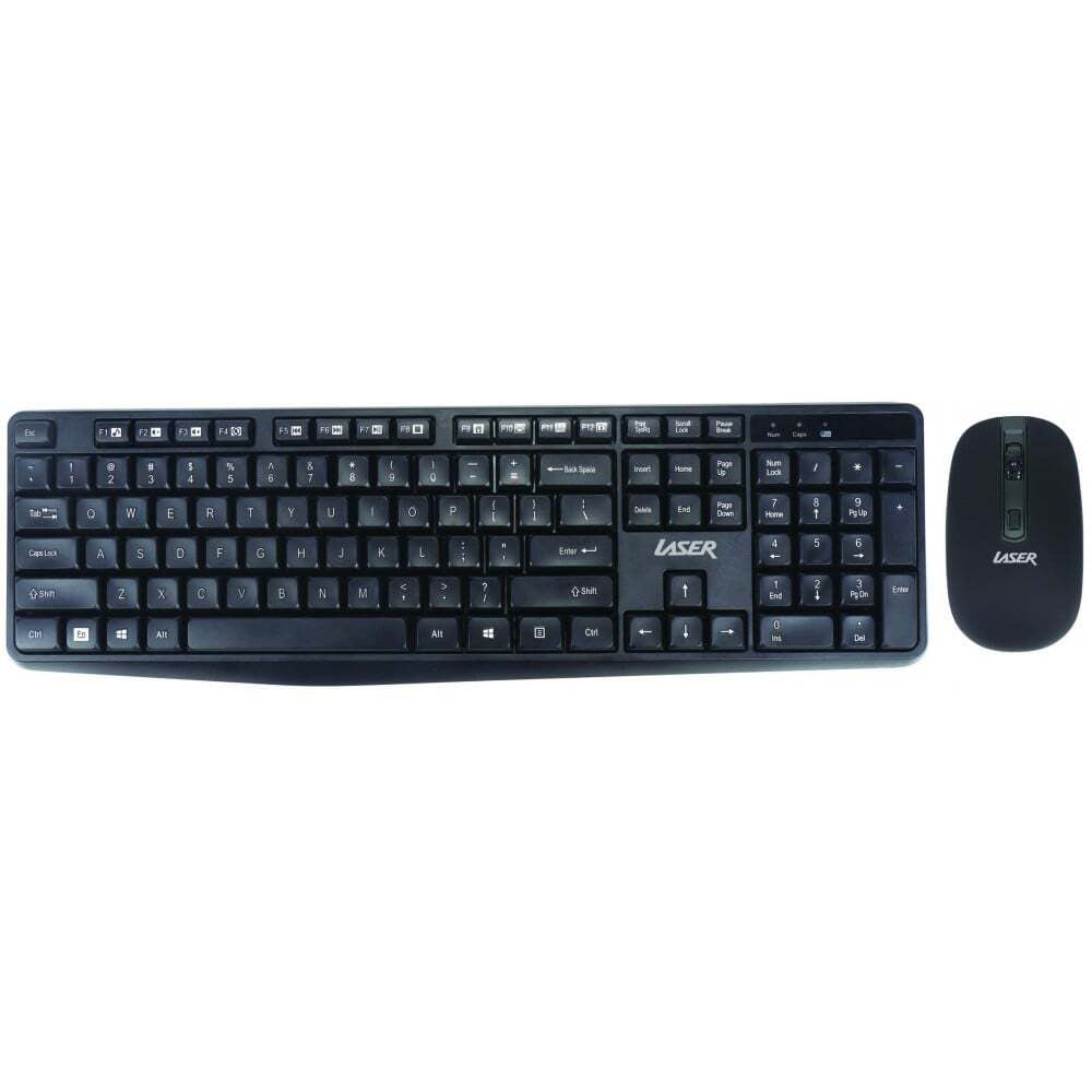 Laser Multimedia Wireless Keyboard & Mouse Combo - Black