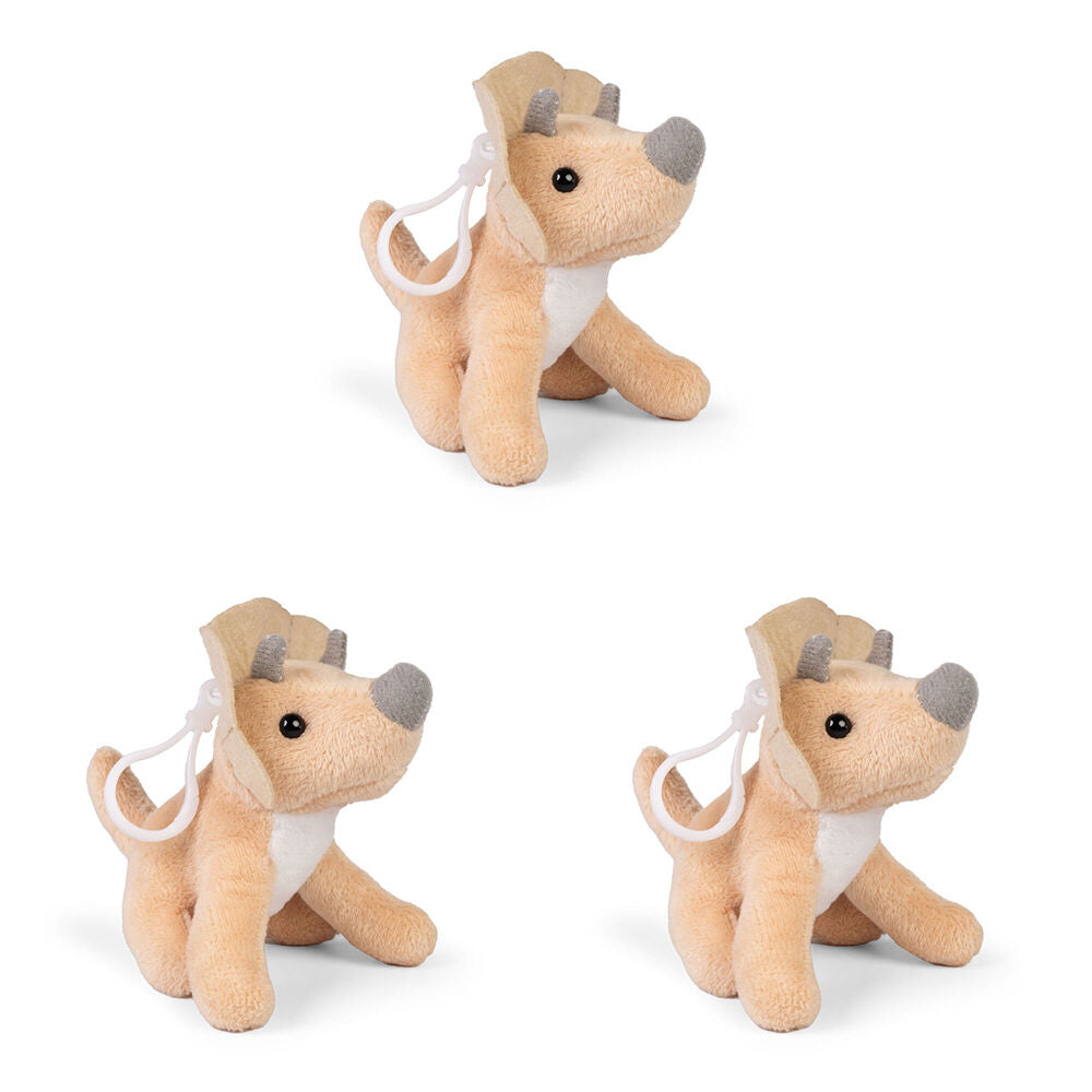 3PK Living Nature Clips Dinosaurs Plush Keychain - Assorted 3y+