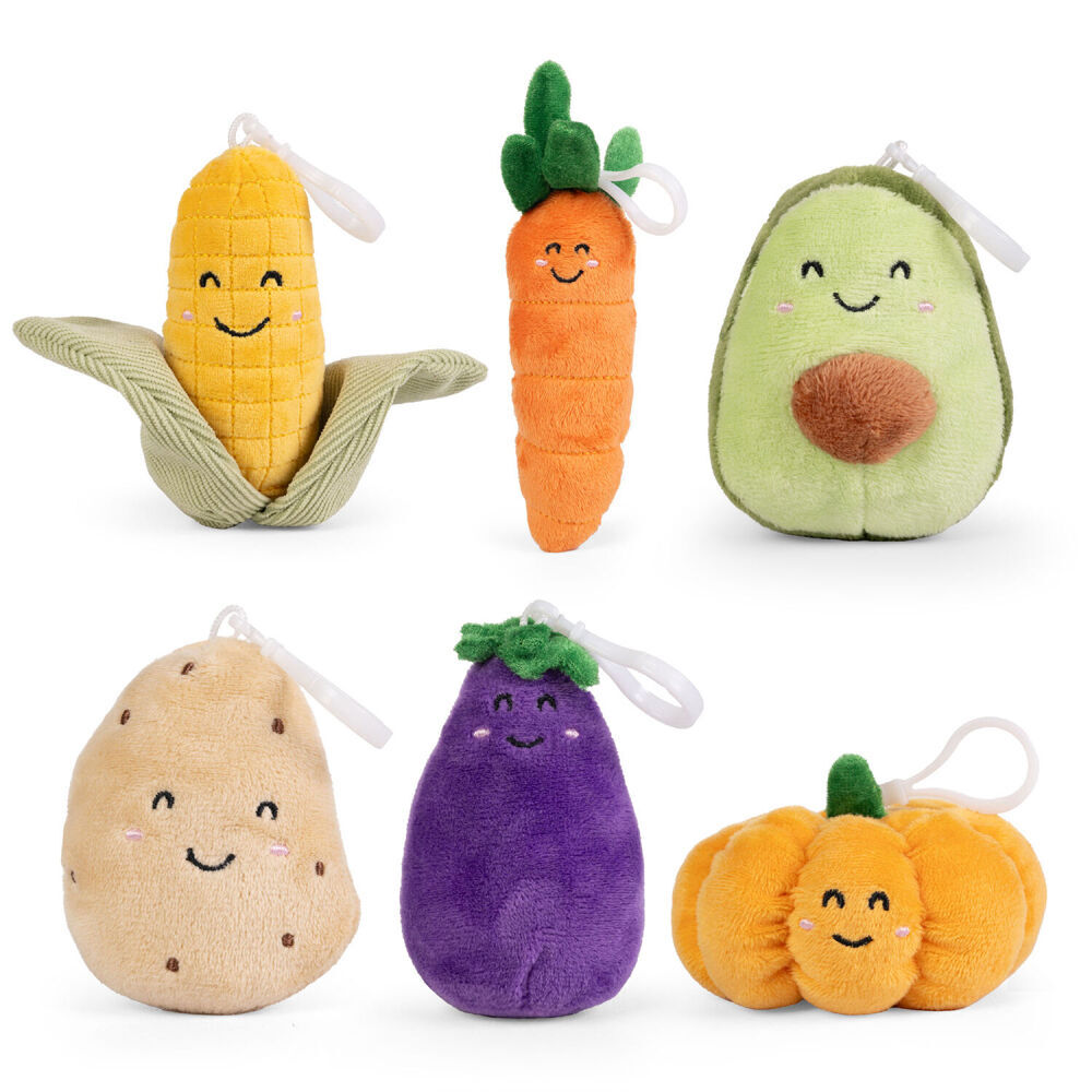 3PK Living Nature Clips Veggies Plush Keychain - Assorted 3y+
