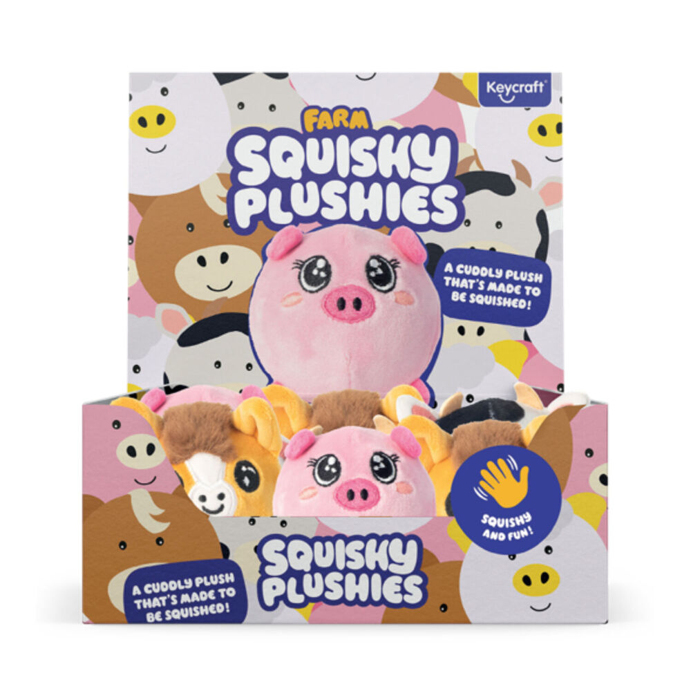 2PK Keycraft Farm Animals Squishy Plushies Fun Sensory Kids Toy Assorted