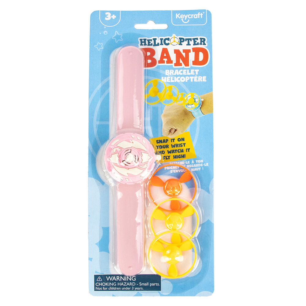3PK Keycraft Flying Disc Slap Bands Bracelet Helicopter - Assorted 3y+