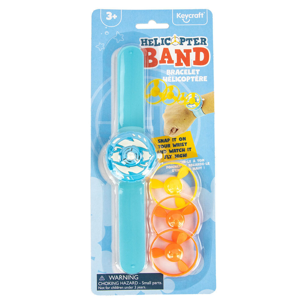 3PK Keycraft Flying Disc Slap Bands Bracelet Helicopter - Assorted 3y+