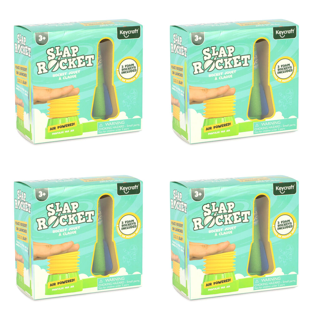 4PK Keycraft Air Powered Slap Foam Rocket Launcher 14x15cm 3y+